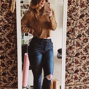 Raw-hem Hand Cropped Sweater Top